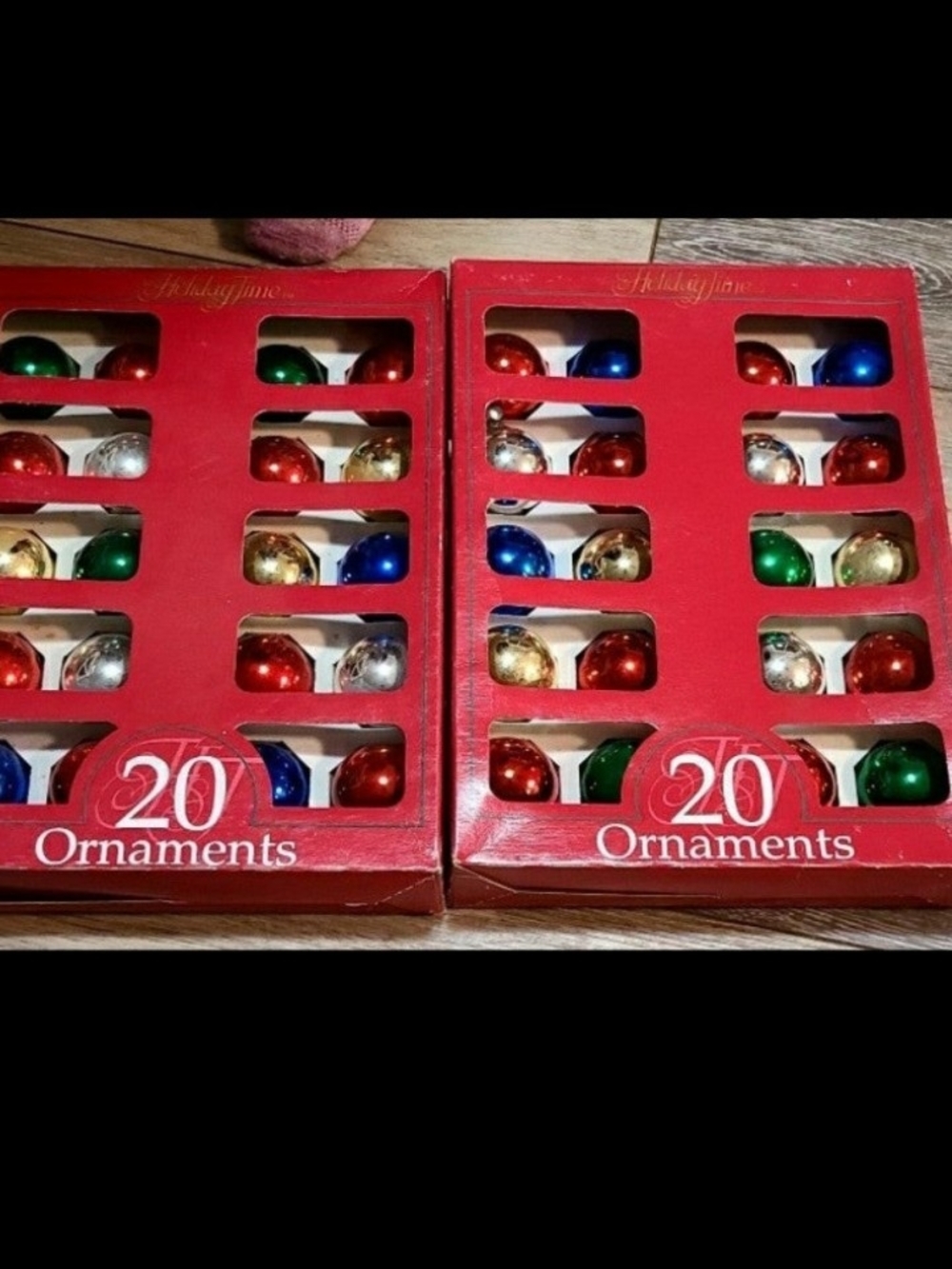 Holiday Time Red, Green, Blue, Gold, Silver Glossy Ball Ornament Set - 20 Count
